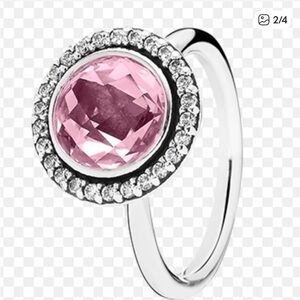 Pandora Rose Pink Halo Ring in Silver